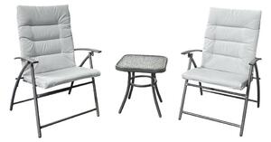 Set mobilier de grădină 1+2 MUSAN (gri + gri închis). 1091739