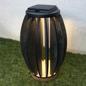 Les Jardins Lampă solară LED Pastek din lemn de tec cu senzor, reglabil, Gri, Lemn