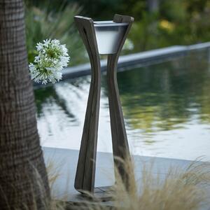 Les Jardins Lampă LED solară Osmoz din Duratek, 110 cm, gri, reglabil, Gri, Lemn, Modern, Boltă de exterior / cale de acces