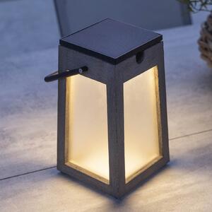 Les Jardins Felinar LED solar Tecka portabil, Duratek 25 cm, reglabil, Lemn, Lemn, Felinar
