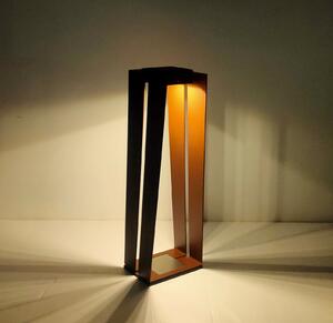 Les Jardins Skaal Lanternă solară LED cu senzor, corten, 70 cm, reglabil, Maro / Rugină, Metal, Felinar