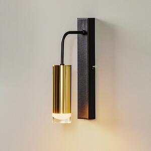 Lamkur Aplică de perete Shine, auriu, reglabil, Negru, Camera de zi / sufragerie, Metal, Modern