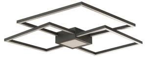 Plafoniere Lindby, Duetto, reglabil, Negru, Camera de zi, Metal, Modern