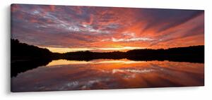 Tablou - Apus de soare peste lac (120x50 cm)