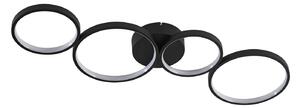 Plafoniere Lindby, Evengeline, Negru, Camera de zi, Metal, Modern