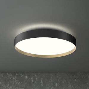 LOOM DESIGN Plafonieră LED Lucia negru/culoare aur Ø 60 cm, reglabil, Negru, Camera de zi / sufragerie, Metal, Modern
