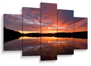Tablou - Apus de soare peste lac (150x105 cm)
