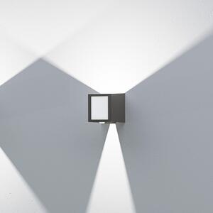 LOOM DESIGN Una LED lampă de perete pentru exterior up/down/frontal, Negru, Metal, Modern, Priză de perete sus / jos