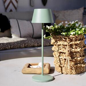 LOOM DESIGN Lampă de terasă cu LED reîncărcabilă Modi verde-gri 36 cm CCT, reglabil, Verde, Camera de zi / sufragerie, Metal, Modern
