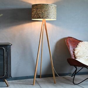 LeuchtNatur Ligno lampă podea stejar, fân/poiană, reglabil, Lemn, Camera de zi / sufragerie, Lemn, Scandinavă, Tripod