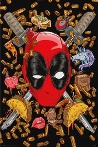 Poster Deadpool - Bullets and Chimichangas, (61 x 91.5 cm)