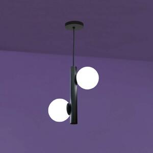 Marchetti Lampă suspendată Tin-Tin, cu două lumini, negru, reglabil, Negru, Camera de zi / sufragerie, Metal, Modern
