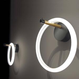 Marchetti Aplică cu LED Ulaop, un inel, negru, reglabil, Negru, Camera de zi / sufragerie, Metal, Design