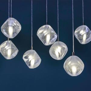 Marchetti Lampă suspendată Glace din sticlă, cu o singură lumină, reglabil, Transparent, Camera de zi / sufragerie, Sticlă, Design