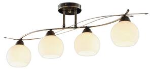 Plafoniere Lindby, Leanda, reglabil, Bronz / Alamă Veche, Camera de zi, Sticlă, Modern