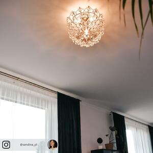 Markslöjd Plafonieră Rosendal Ø 48 cm auriu, reglabil, Transparent, Camera de zi / sufragerie, Cristal
