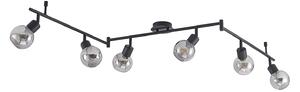 Plafoniere Lindby, Eridia, reglabil, Negru, Camera de zi, Metal, Modern