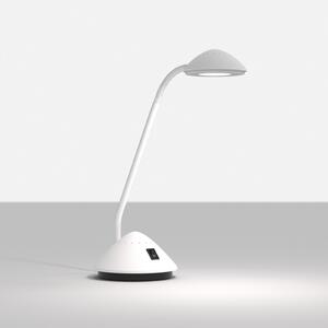 Maul Lampă de masă cu LED MAULarc, alb, înălțime 38 cm, flexibilă, Alb, Studiu / Birou, Plastic, Modern