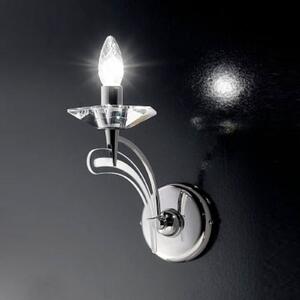 Metallux Aplică perete ICARO 1 bec, sticlă cristal, crom, reglabil, Metalic, Camera de zi / sufragerie, Metal