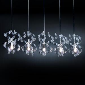 Metallux Lampă suspendată Crystal 5 becuri, reglabil, Gri, Camera de zi / sufragerie, Metal, Design
