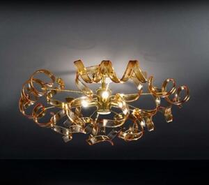 Metallux Plafonieră Amber 60 cm Ø, reglabil, Auriu / Alamă, Camera de zi / sufragerie, Sticlă, Design