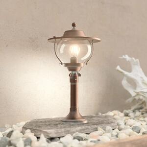 Moretti Luce Lampă cu soclu Adessora, alamă, sticlă, înălțime 48 cm, Bronz / Alamă Veche, Metal, Antichitate