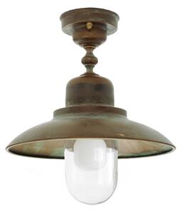 Moretti Luce Plafonieră pentru exterior Turino, IP44, alamă, sticlă, Ø 30 cm, reglabil, Bronz / Alamă Veche, Metal, Maritimă