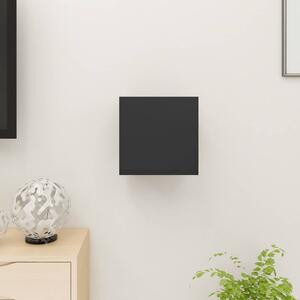 Dulap TV montaj pe perete, negru extralucios, 30,5x30x30 cm