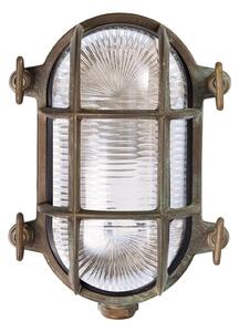Moretti Luce Aplică de exterior Tortuga ovală 17cm alamă antic, reglabil, Bronz / Alamă Veche, Metal, Maritimă
