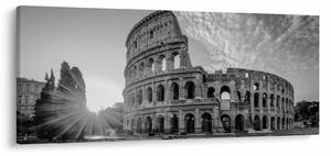 Tablou - Colosseum din Roma, alb-negru (120x50 cm)