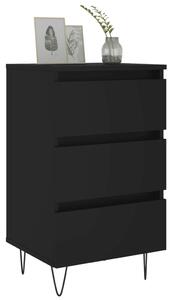 Noptiere, 2 buc., negru, 40x35x69 cm, lemn compozit