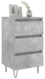 Noptieră, gri beton, 40x35x69 cm, lemn compozit