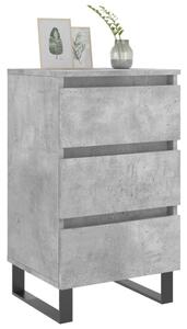 Noptiere, 2 buc., gri beton, 40x35x69 cm, lemn compozit