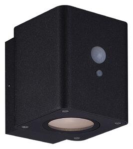 MEGATRON Loky Lampă solară LED de perete, senzor, unghiular, Negru, Metal, Perete unghiular