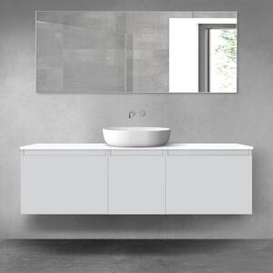 Oltens Vernal zestaw mebli łazienkowych 160 cm z blatem szary mat/biały połysk 68421700