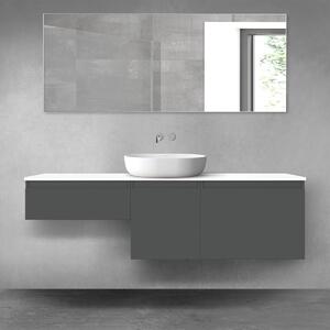 Oltens Vernal zestaw mebli łazienkowych 160 cm z blatem grafit mat/biały połysk 68436400