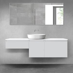 Oltens Vernal zestaw mebli łazienkowych 160 cm z blatem szary mat/biały połysk 68436700