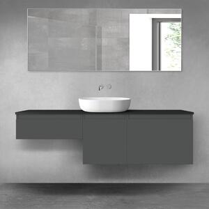 Oltens Vernal zestaw mebli łazienkowych 160 cm z blatem grafit mat/czarny mat 68437400