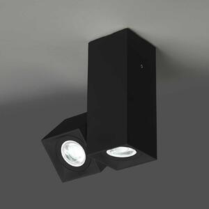 Milan Iluminación Dau Spot plafonieră 2 becuri negru, reglabil, Negru, Camera de zi / sufragerie, Metal, Modern