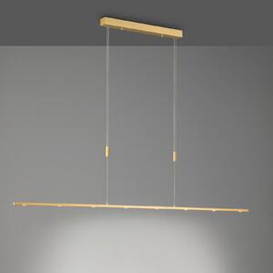 Quitani Lampă suspendată LED Tolu, lungime 179 cm, alamă, reglabil, Auriu / Alamă, Camera de zi / sufragerie, Metal, Modern