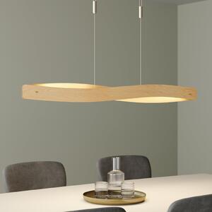 Quitani Suspensie cu LED Lian, stejar/natural, reglabil, Lemn, Camera de zi / sufragerie, Lemn, Design