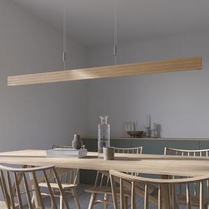 Quitani Lampă suspendată LED LIS, stejar deschis, lungime 158 cm, reglabil, Lemn, Camera de zi / sufragerie, Lemn, Design