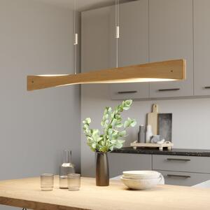 Quitani Suspensie cu LED Lian, lemn de stejar, reglabil, Lemn, Camera de zi / sufragerie, Lemn, Design
