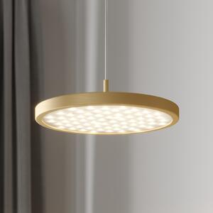 Quitani Lampă suspendată cu LED Gion, 1 focar, alb/aur, reglabil, Auriu / Alamă, Camera de zi / sufragerie, Metal, Modern