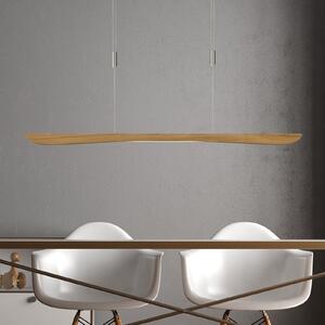 Quitani Lampă suspendată cu LED Hiba, stejar natural, lungime 118 cm, reglabil, Lemn, Camera de zi / sufragerie, Lemn, Modern