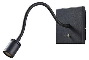 Lampă de perete Lindby, Mayar, Negru, dormitor, Metal, Modern
