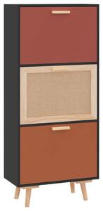 Pantofar, negru, 52x25x120 cm, lemn prelucrat