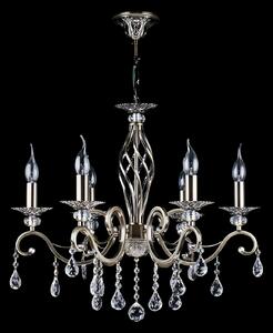 Maytoni Grace candelabru 6 becuri alamă/alb, reglabil, Auriu / Alamă, Camera de zi / sufragerie, Metal