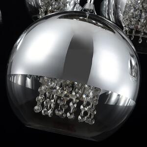 Maytoni Fermi lampă susp 5 becuri perdea cristale, reglabil, Metalic, Camera de zi / sufragerie, Metal, Modern