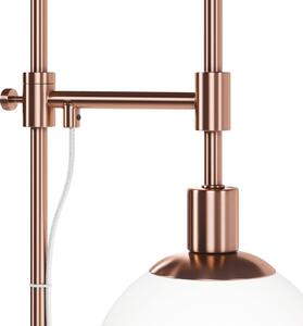 Maytoni lampadar Erich, alamă rosé, sticlă/metal, 1 bec., Auriu / Alamă, Camera de zi / sufragerie, Metal, Modern, glob